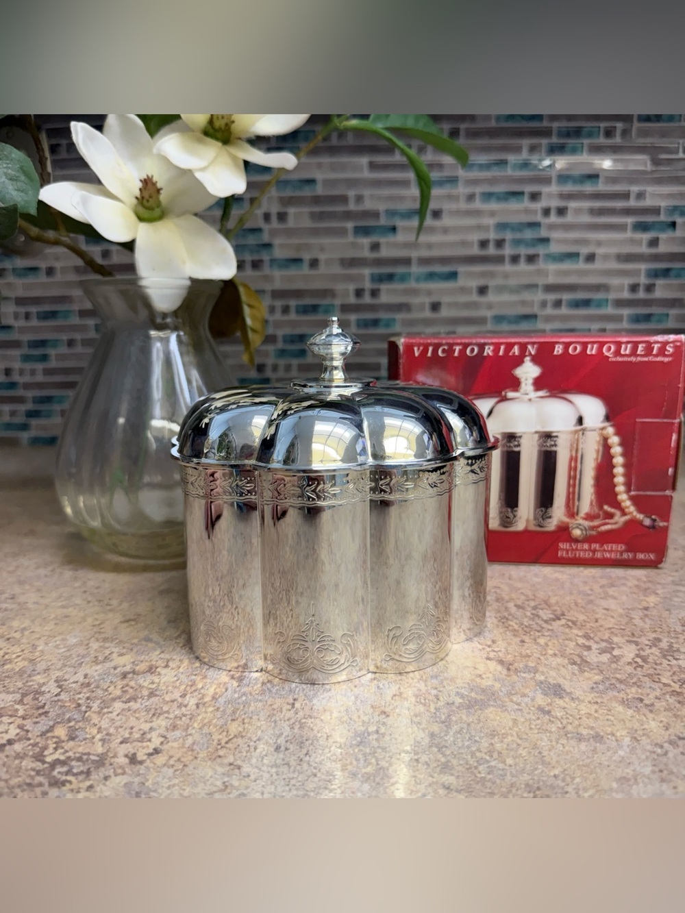Vintage Godinger silver plated jewelry box